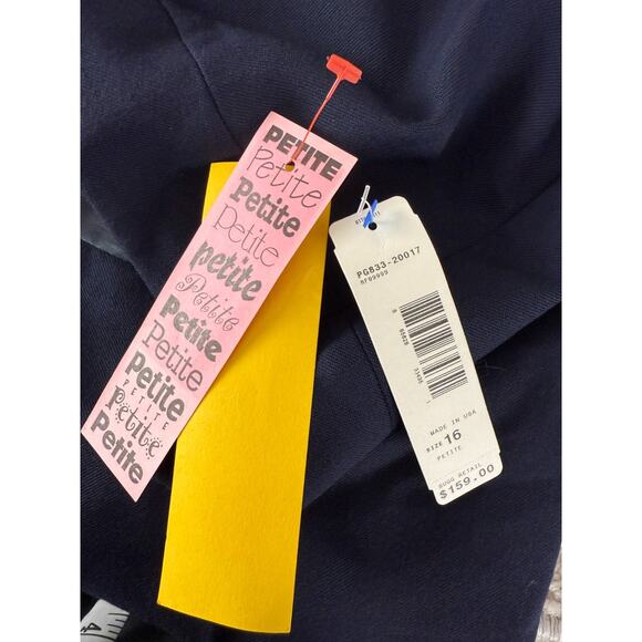 NEW Pendleton Petite Size 16 Career Minimalist Wool Midi Pencil Skirt Navy Zip - Picture 7 of 12